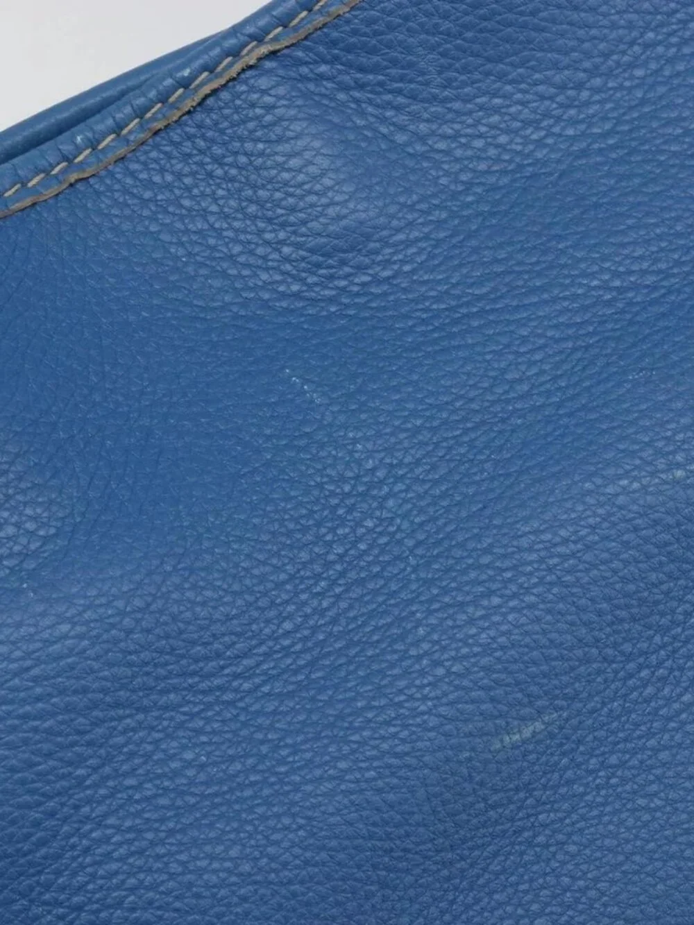 Salvatore Ferragamo Gancini Tote Bag Leather Blue Gold Auth 185584A